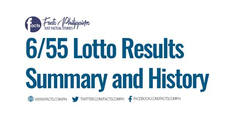 6/55 Lotto Result Summary, 6/55 Lotto Result History.
